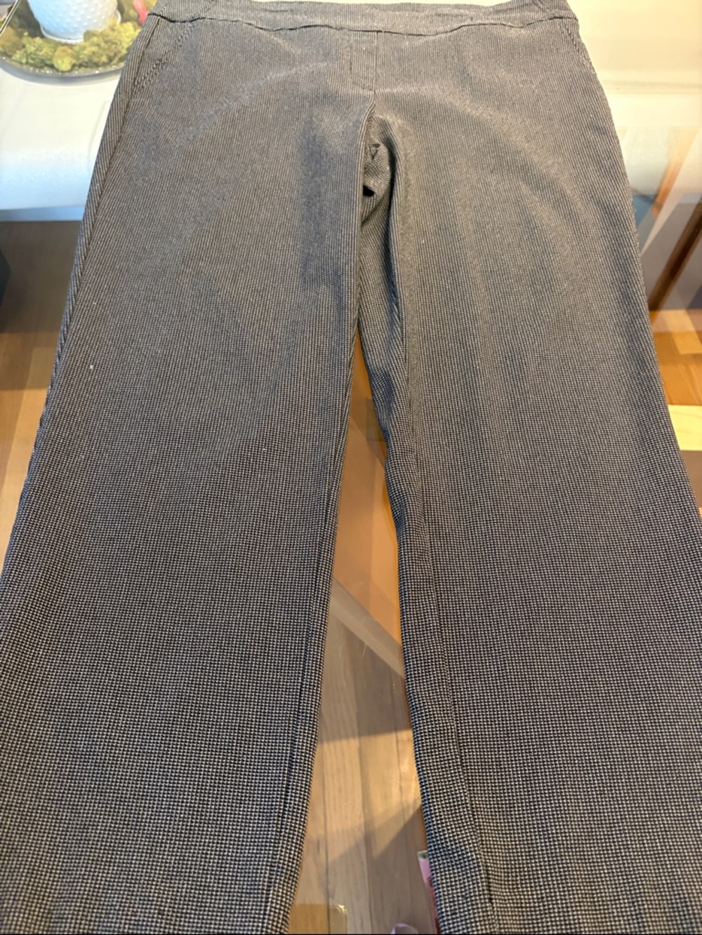 Hilary Radley Black and White Micro-Check Pants